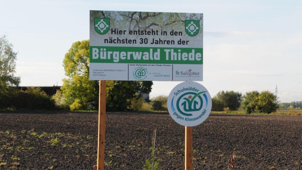 Schild des Bürgerwaldes