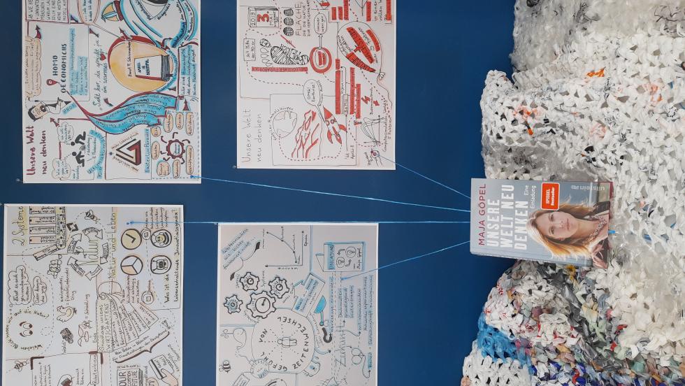 Schaufenster Ausstellung "Unsere Welt neu denken" + Visualiserungen